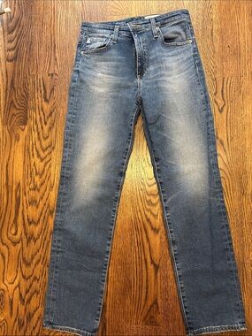 AG Washed Slim Straight high rise Jeans